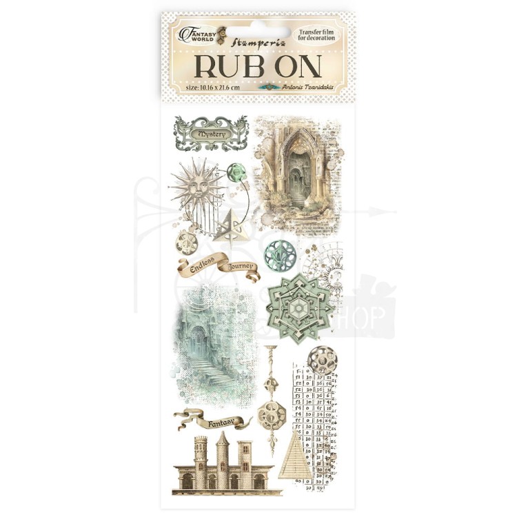 Rub-on transfer 10x21.6cm Sir Vagabond in Fantasy World Elementy DFLRB70 Stamperia
