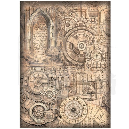 Papier ryżowy A4 Sir Vagabond in Fantasy World Mechanizmy DFSA4846 Stamperia