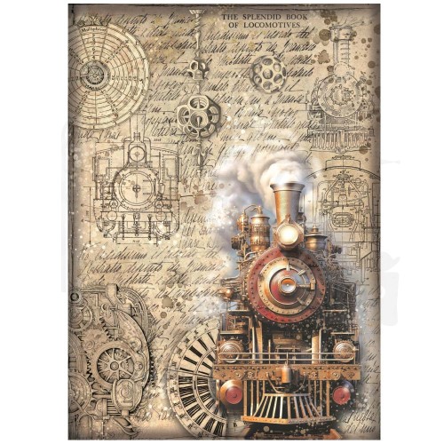 Papier ryżowy A4 Sir Vagabond in Fantasy World Lokomotywa DFSA4845 Stamperia