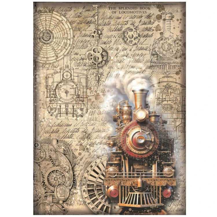 Papier ryżowy A4 Sir Vagabond in Fantasy World Lokomotywa DFSA4845 Stamperia