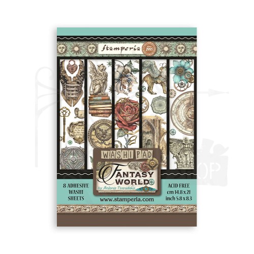 Papier washi A5 Sir Vagabond in Fantasy World zestaw 8 sztuk SBW03 Stamperia