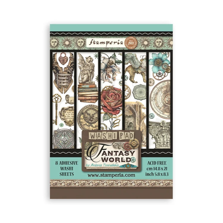 Papier washi A5 Sir Vagabond in Fantasy World zestaw 8 sztuk SBW03 Stamperia
