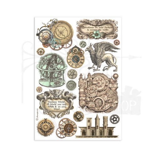 Papier washi A5 Sir Vagabond in Fantasy World zestaw 8 sztuk SBW03 Stamperia