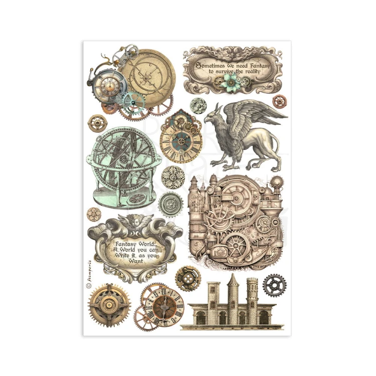 Papier washi A5 Sir Vagabond in Fantasy World zestaw 8 sztuk SBW03 Stamperia