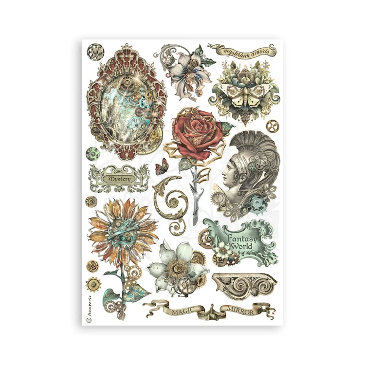 Papier washi A5 Sir Vagabond in Fantasy World zestaw 8 sztuk SBW03 Stamperia