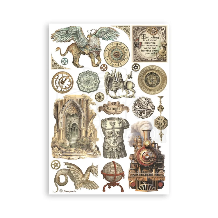 Papier washi A5 Sir Vagabond in Fantasy World zestaw 8 sztuk SBW03 Stamperia