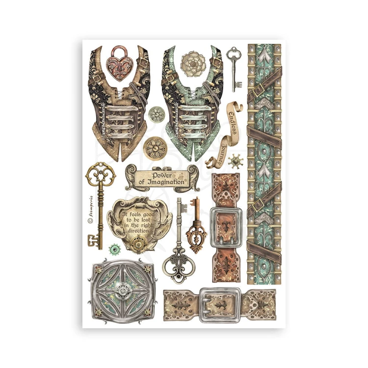 Papier washi A5 Sir Vagabond in Fantasy World zestaw 8 sztuk SBW03 Stamperia