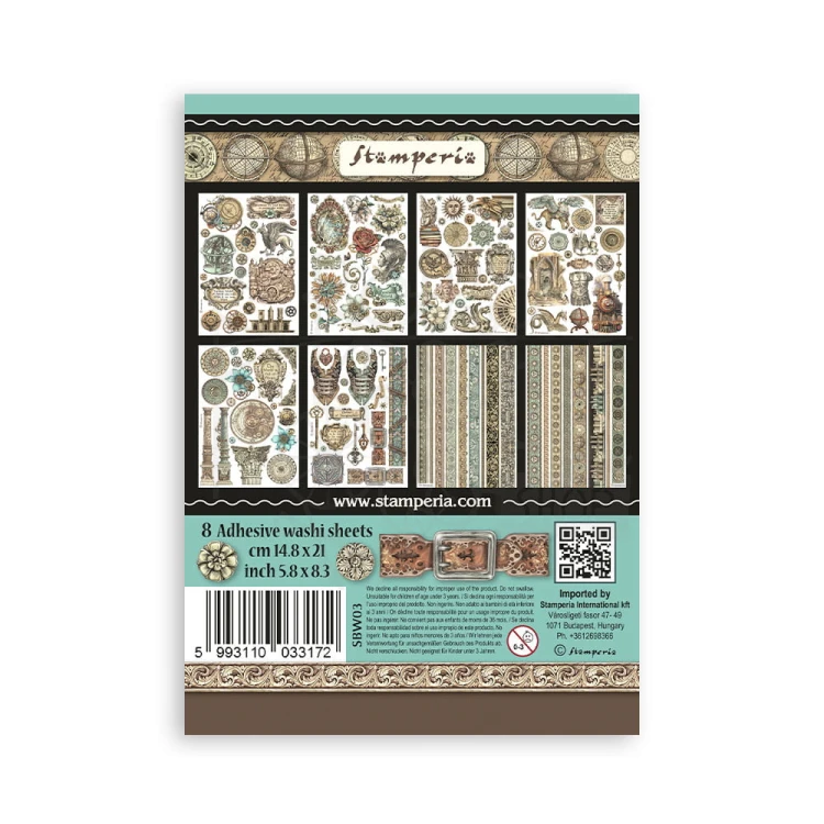 Papier washi A5 Sir Vagabond in Fantasy World zestaw 8 sztuk SBW03 Stamperia