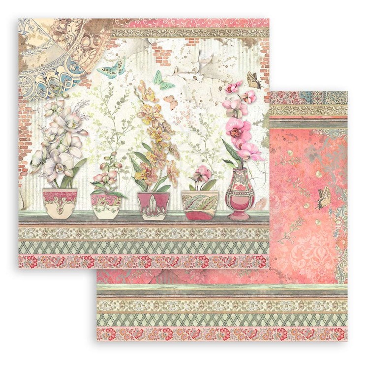 Zestaw papierów do scrapbookingu 20x20 Orchids &amp; Cats SBBS26 Stamperia
