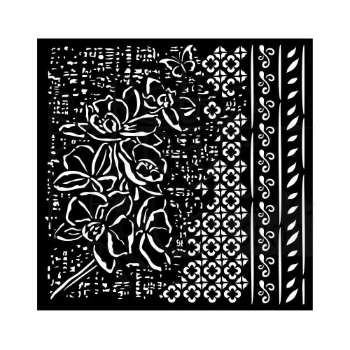Szablon maska 18x18 Orchids &amp; Cats Tekstury KSTDQ101 Stamperia