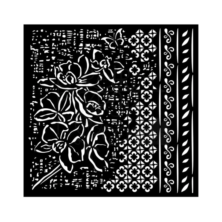 Szablon maska 18x18 Orchids &amp; Cats Tekstury KSTDQ101 Stamperia
