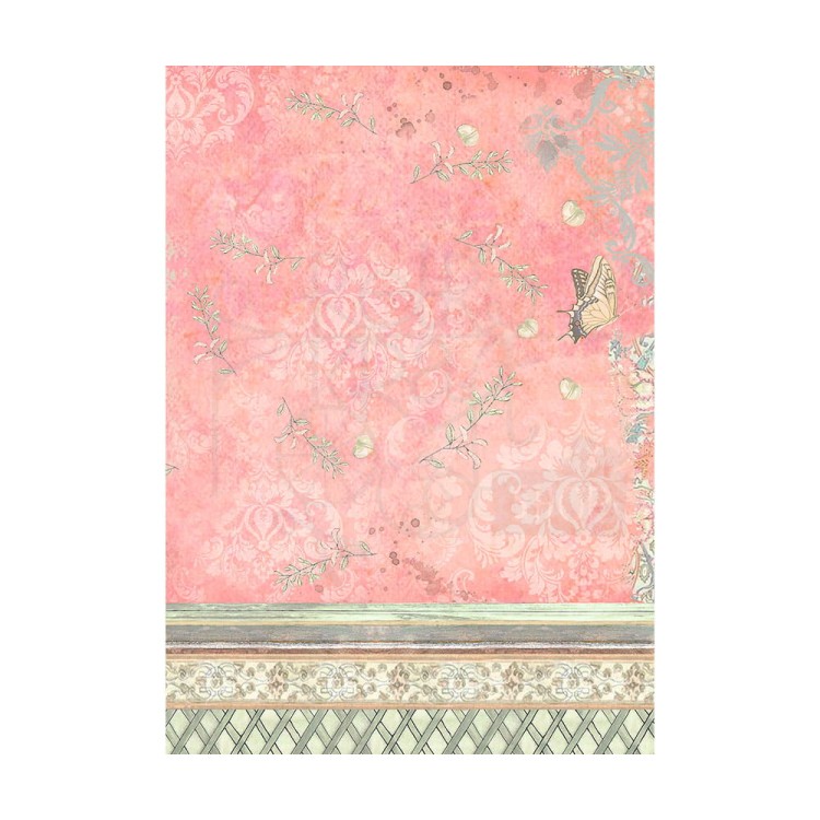 Papier ryżowy A6 Orchids &amp; Cats Background tła 8szt DFSAK6017 Stamperia