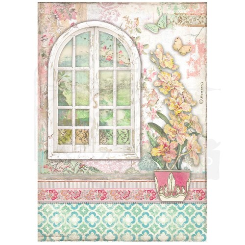 Papier ryżowy A4 Orchids &amp; Cats Okno DFSA4850 Stamperia