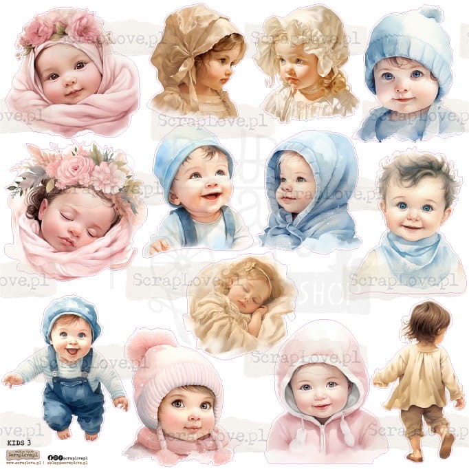 Naklejki do scrapbookingu i art journalingu Kids 3 ScrapLove