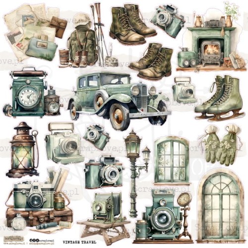 Naklejki do scrapbookingu i art journalingu Vintage Travel ScrapLove