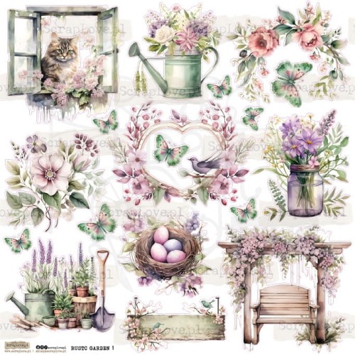 Naklejki do scrapbookingu i art journalingu Rustic Garden 1 ScrapLove