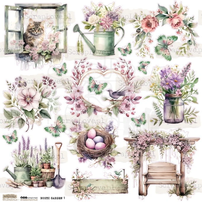 Naklejki do scrapbookingu i art journalingu Rustic Garden 1 ScrapLove