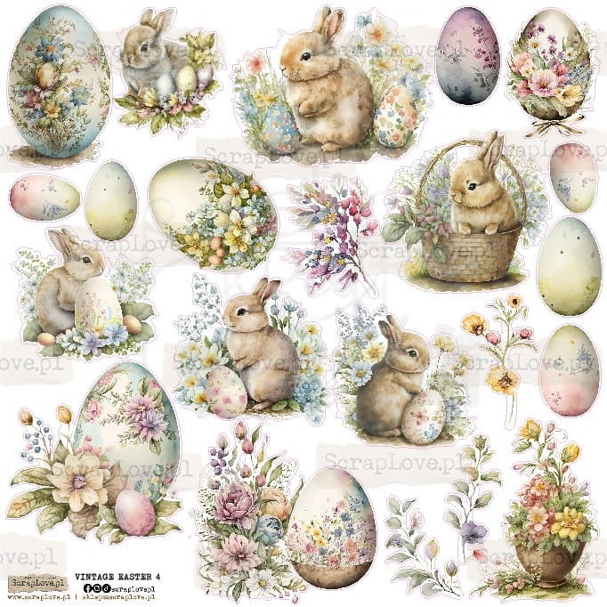 Naklejki do scrapbookingu i art journalingu Vintage Easter 4 ScrapLove