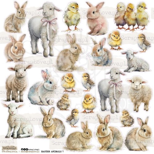 Naklejki do scrapbookingu i art journalingu Easter Animals 1 ScrapLove