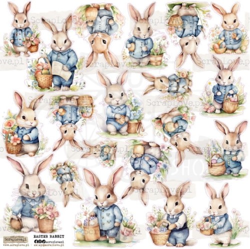 Naklejki do scrapbookingu i art journalingu Easter Rabbit ScrapLove