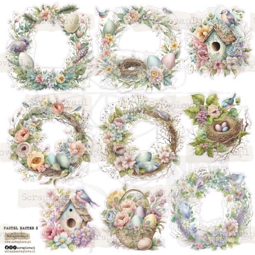 Naklejki do scrapbookingu i art journalingu Pastel Easter 2 ScrapLove