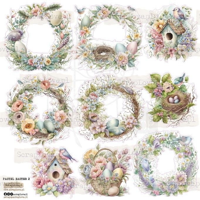 Naklejki do scrapbookingu i art journalingu Pastel Easter 2 ScrapLove