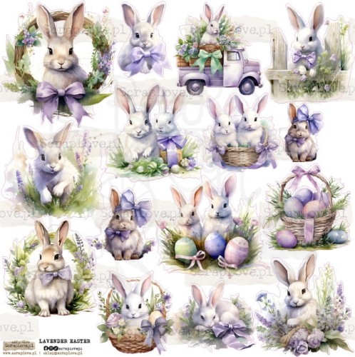 Naklejki do scrapbookingu i art journalingu Lavender Easter ScrapLove