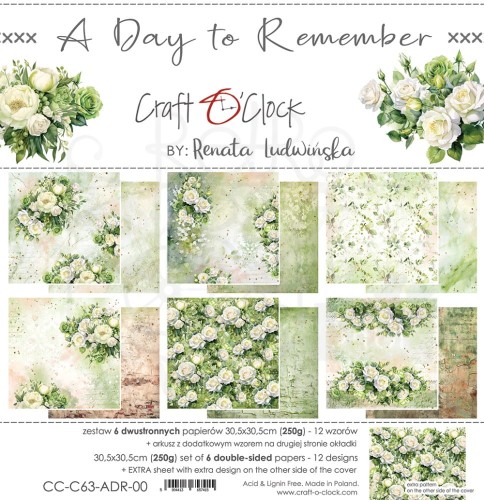 Zestaw papierów do scrapbookingu 30x30 A Day To Remember CC-C63-ADR-00 Craft O’Clock