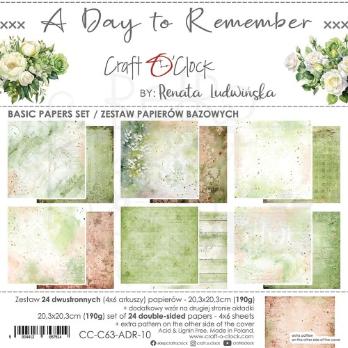 Zestaw papierów bazowych 20x20 A Day To Remember CC-C63-ADR-10 Craft O’Clock