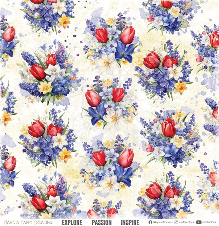 Zestaw papierów do scrapbookingu 30x30 Tulip Love CC-C64-TL-00 Craft O’Clock