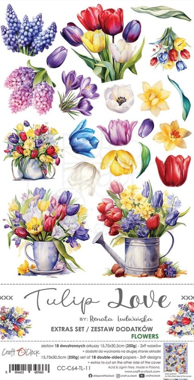 Zestaw dodatków 15x30 Tulip Love Flowers CC-C64-TL-11 Craft O’Clock