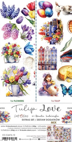 Zestaw dodatków 15x30 Tulip Love Mix CC-C64-TL-13 Craft O’Clock
