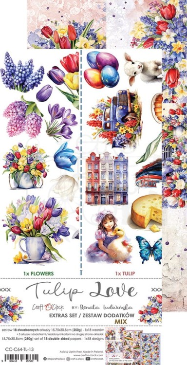 Zestaw dodatków 15x30 Tulip Love Mix CC-C64-TL-13 Craft O’Clock