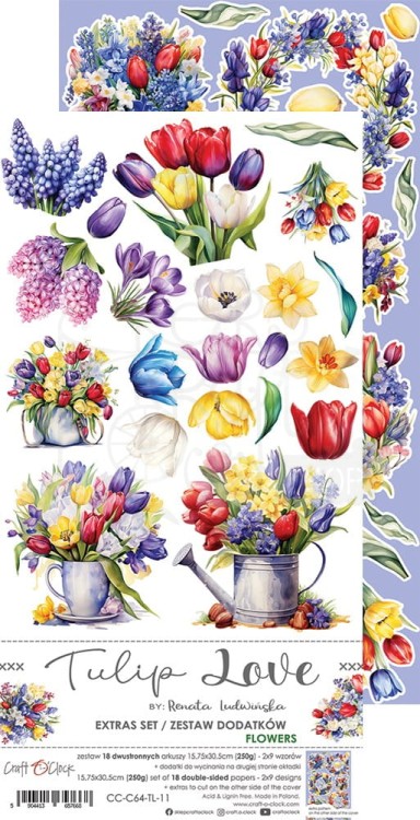 Zestaw dodatków 15x30 Tulip Love Mix CC-C64-TL-13 Craft O’Clock