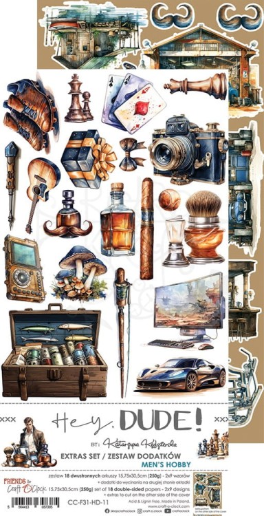Zestaw dodatków 15x30 Hey Dude! Men’s Hobby CC-F31-HD-11 Craft O’Clock