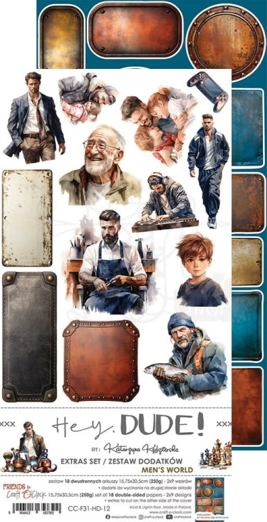 Zestaw dodatków 15x30 Hey Dude! Men’s World CC-F31-HD-12 Craft O’Clock