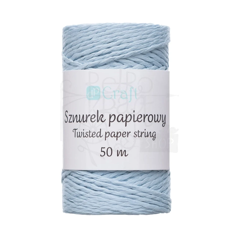 Sznurek papierowy skręcany niebieski 50m DPSZ-020 dpCraft