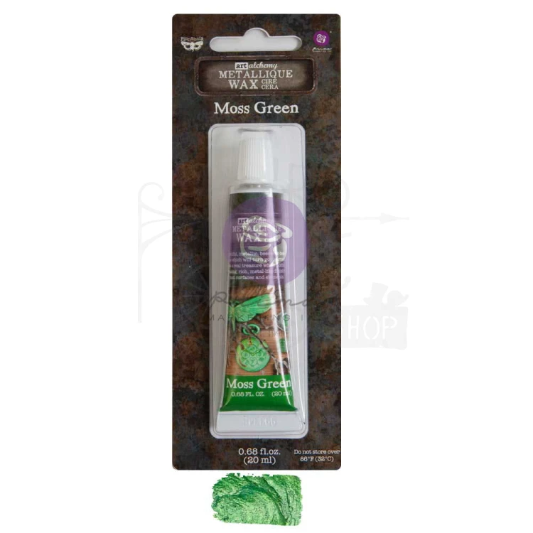 Wosk metaliczny Moss Green Finnabair Art Alchemy Metallique Wax 20ml 969851 Prima