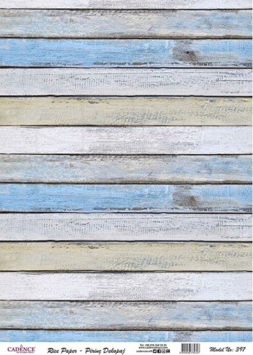 Papier ryżowy A4 niebieskie deski PR0397 Cadence