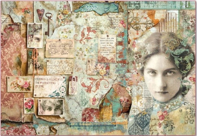 Papier ryżowy 48x33 Iluzja czasu - Twarz DFS387 Stamperia