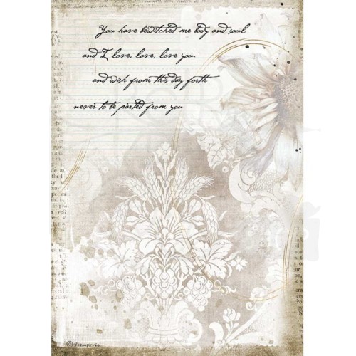 Papier ryżowy A4 Journal - Romantyczny list DFSA4554 Stamperia