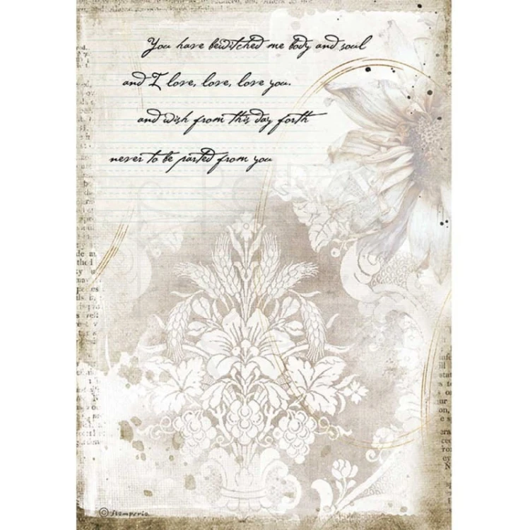 Papier ryżowy A4 Journal - Romantyczny list DFSA4554 Stamperia