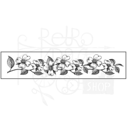 Stempel gumowy kauczukowy 4x18cm Kwiaty bordiura WTKCC77 Stamperia