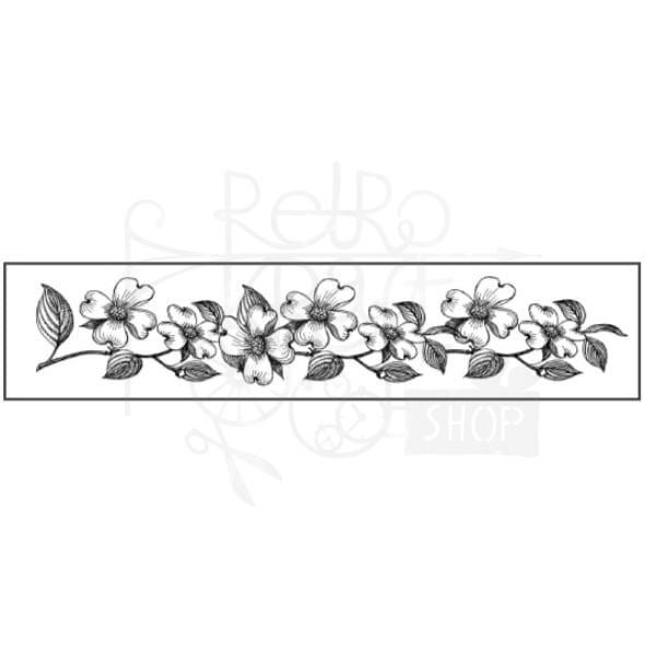 Stempel gumowy kauczukowy 4x18cm Kwiaty bordiura WTKCC77 Stamperia