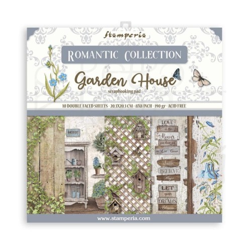Zestaw papierów do scrapbookingu 20x20 Garden House SBBS54 Stamperia
