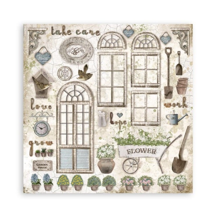 Zestaw papierów do scrapbookingu 20x20 Garden House SBBS54 Stamperia