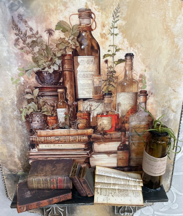 Papier do scrapbookingu A4 Okładki starych książek NPB055 LaBlanche
