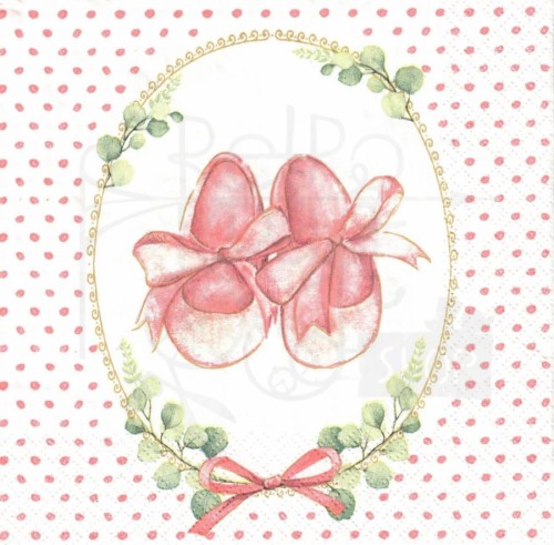 Serwetka 33x33 - Dziecięce buciki różowe