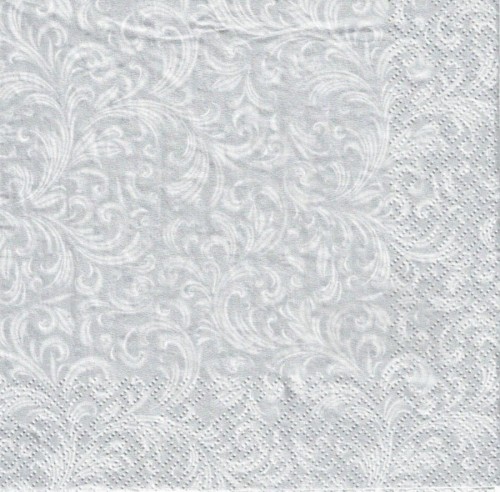 Serwetka 33x33 - Tło - ornamenty srebrne