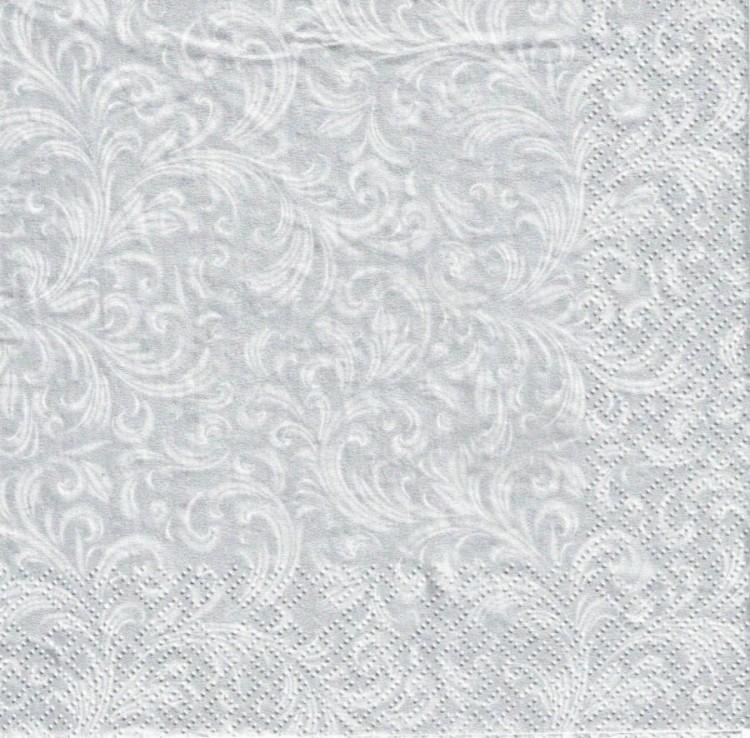 Serwetka 33x33 - Tło - ornamenty srebrne